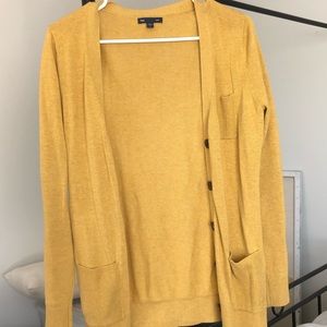 Gap mustard yellow 100% cotton sweater cardigan